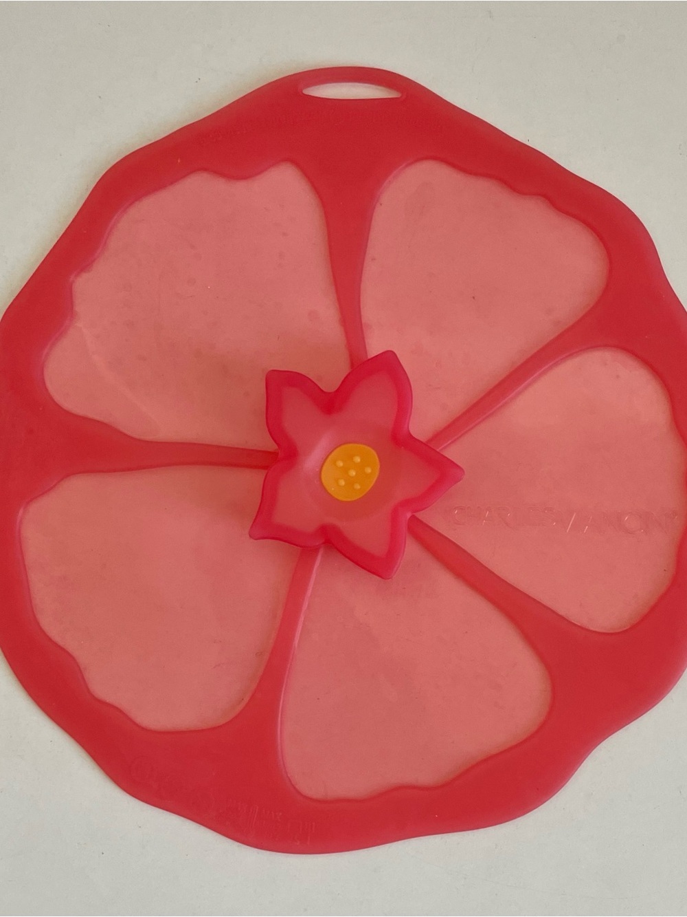 Pink Hibiscus Flower Silicone 10 1/2” Lid by Charles Viancin